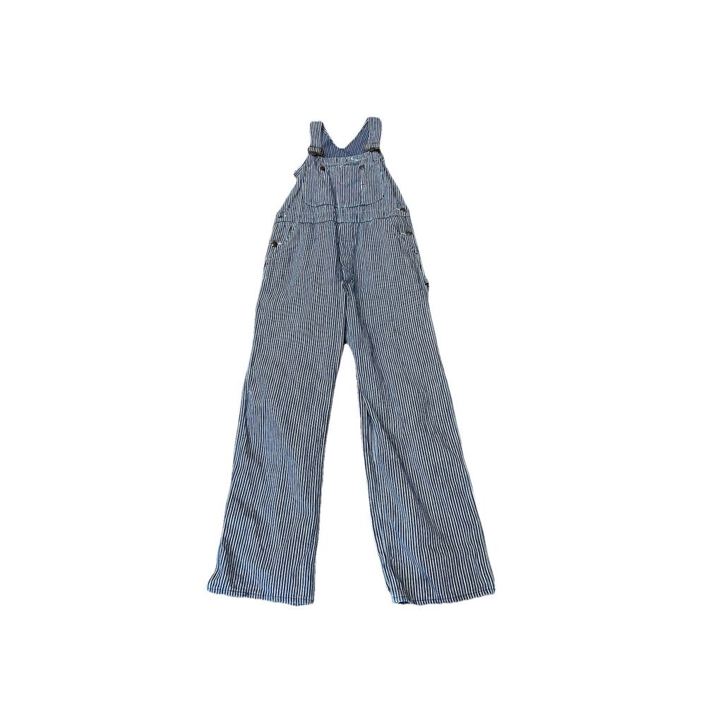 Vintage Big Mac Hickory Stripe Railroad Overalls Union Made USA 4 XS -